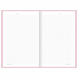 Блокнот А5 134х206 мм, 80 л., твёрдый, клетка, BRAUBERG "Minimal", розовый, 116441