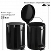 Ведро мусорное с педалью 5 литров "Classic", ЧЕРНОЕ ГЛЯНЦЕВОЕ, металлическое, со съемным внутренним ведром, LAIMA, 604943