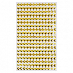 Стразы самоклеящиеся "Круглые", цвет золото, 6 мм, 247 шт., на подложке, ОСТРОВ СОКРОВИЩ, 661570