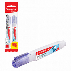 Ручка-корректор 10 мл ВЫГОДНАЯ УПАКОВКА, КОМПЛЕКТ 2 штуки, BRAUBERG CLASSIC, 271920