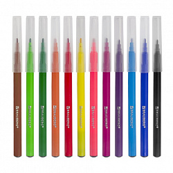 Фломастеры BRAUBERG "PREMIUM", 12 цветов, УЛЬТРАСМЫВАЕМЫЕ, классические, вентилируемый колпачок, картонная коробка с европодвесом, 151938