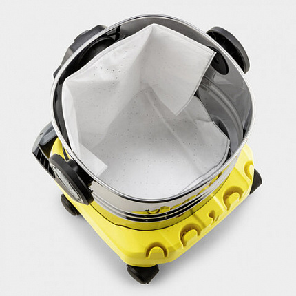 Пылесос хозяйственный KARCHER WD 5 S, мусоросборник 25л, мощность 1100Вт, желтый, 1.6, 1.628-350.0