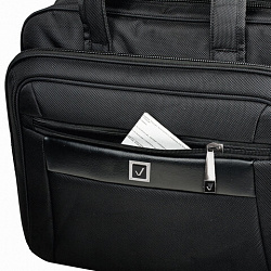 Сумка портфель BRAUBERG CONTROL с отделением для ноутбука 15-16", 2 отделения, черная, 31х41х15 см, 240508