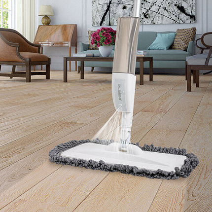 Швабра с распылителем UltraSpray X, 2 насадки из микрофибры объемный ворс, скребок, LAIMA, 609143