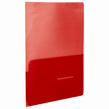 Папка-уголок 2 кармана непрозрачная А4 BRAUBERG SPECIAL, красная, 0,18 мм, 273061