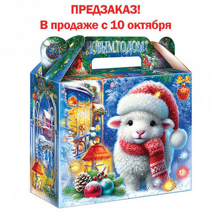 Подарок новогодний "ПУШИСТИК", НАБОР конфет 500г, картонная коробка, МОСУПАК, 13069/Х26018