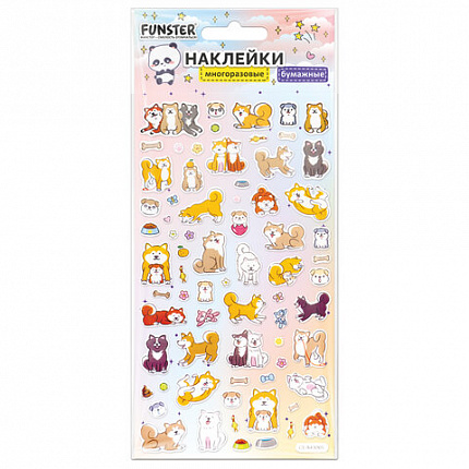 Наклейки бумажные 17,5х9,5 см, ассорти 12 видов, FUNSTER (ФАНСТЕР), 666676