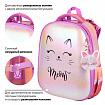 Ранец BRAUBERG SHINY, 2 отделения, с брелоком, "Счастливый кот", 38х28х14 см, 270697