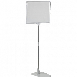 Стойка-инфодержатель напольная КОМПЛЕКТ 2 шт., А4 (высота трубки до 55 см) ПРОЗРАЧНАЯ, 202356