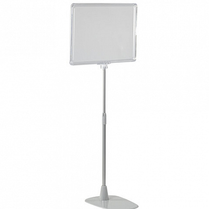 Стойка-инфодержатель напольная КОМПЛЕКТ 2 шт., А4 (высота трубки до 55 см) ПРОЗРАЧНАЯ, 202356