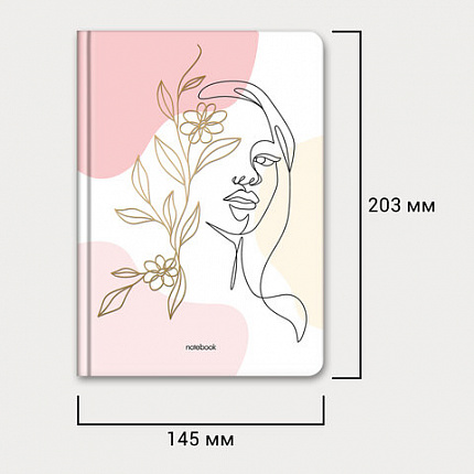 Ежедневник недатированный с резинкой А5 145х203 мм, BRAUBERG, твердый, фольга, 128 л., "Figure", 116297