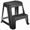 Стремянка-табурет, 2 ступени, стационарная, пластиковая, нагрузка 120 кг, вес 2,4 кг, черная, IDEA, М 2296