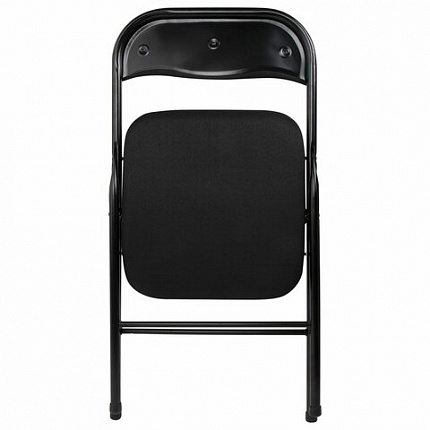 Стул складной BRABIX "Golf CF-007", чёрный каркас, чёрная ткань, гофрокороб, 533025