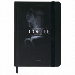 Блокнот с резинкой в клетку 96 л., А5 145х203 мм, твердая обложка, BRAUBERG, "Shadows", 116325