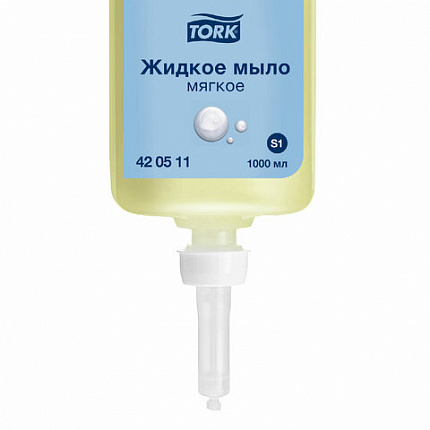 Картридж с жидким мылом одноразовый Tellus/TORK (Система S1) Advanced, 1 л, мягкое, 420511