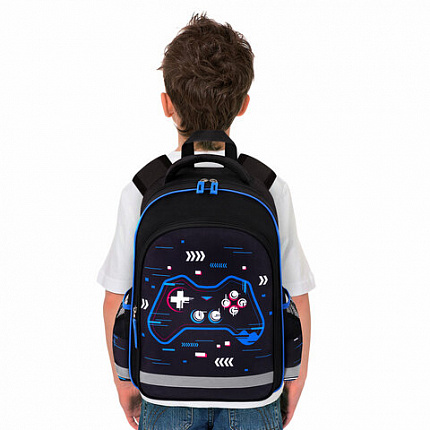 Рюкзак ПИФАГОР SCHOOL, 1 отделение, 3 кармана, "Lucky gamer", 38x28х14 см, 273172