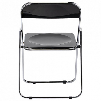 Стул складной глянцевый черный BRABIX "Style CF-015", хромированный каркас, пластик, 533248