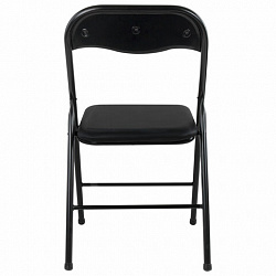 Стул складной BRABIX "Golf CF-007", черный каркас, кожзам черный, 531565