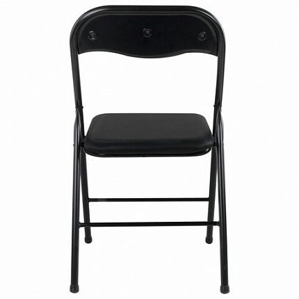 Стул складной BRABIX "Golf CF-007", черный каркас, кожзам черный, 531565