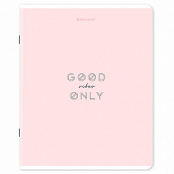 Тетрадь А5, 48 л., BRAUBERG, скоба, клетка, матовая ламинация, "Однотонный_Пастель", (микс в спайке), 405335