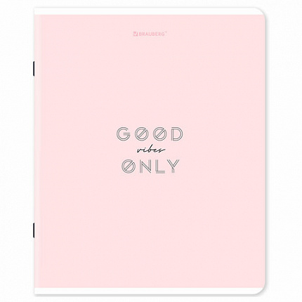 Тетрадь А5, 48 л., BRAUBERG, скоба, клетка, матовая ламинация, "Однотонный_Пастель", (микс в спайке), 405335