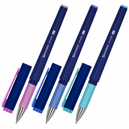 Ручка шариковая с грипом BRAUBERG "CLASSIC/PASTEL", СИНЯЯ, SOFT TOUCH покрытие, узел 0,7 мм, линия письма 0,35 мм, 144399