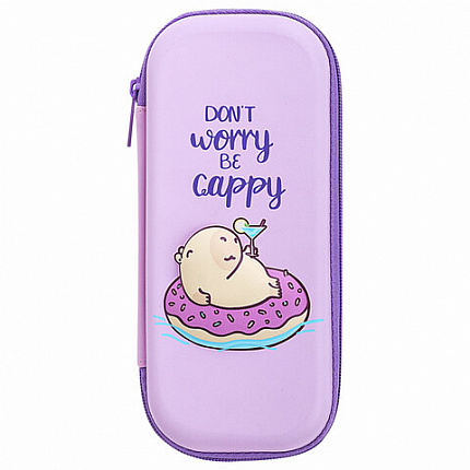 Пенал BRAUBERG, 1 отделение, 1 откидная планка, EVA, 22х5см, Capybara, 272335