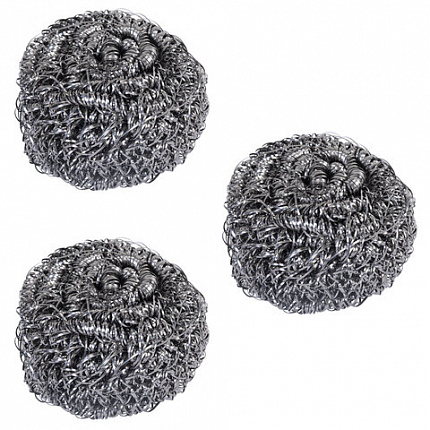 Губки (мочалки) металлические спиральные 3х15 г, КОМПЛЕКТ 3 шт., для посуды, гриля, плиты, LAIMA (ЛАЙМА), 700060