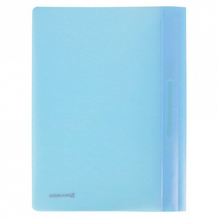 Скоросшиватель пластиковый BRAUBERG "Pastel" А4, 130/180 мкм, аквамарин, 270455