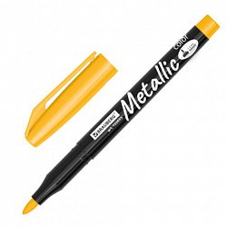 Маркеры для декорирования и рисования ЗОЛОТО и СЕРЕБРО, METALLIC MARKER, линия письма 1-2 мм, BRAUBERG, 152655