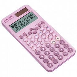Калькулятор инженерный BRAUBERG SC-991ES-PLUS-PK (164х80 мм), 552 функции, 10+2 разряда, РОЗОВЫЙ, 272654