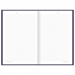 Блокнот А5 134х206 мм, 80 л., твёрдый, клетка, BRAUBERG "Minimal", синий, 116439