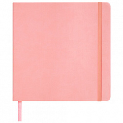 Скетчбук, слоновая кость 140 г/м2 200х200 мм, 80 л., КОЖЗАМ, резинка, BRAUBERG ART CLASSIC, пастель розовый, 116880