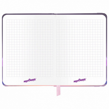 Блокнот с резинкой в клетку 96 л., МАЛЫЙ ФОРМАТ А6, 109х148 мм, твердая обложка, ЮНЛАНДИЯ, "Пушистик", 116338