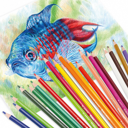 Карандаши цветные BRAUBERG PREMIUM, 24 цвета, трехгранные, грифель 3 мм, 181663