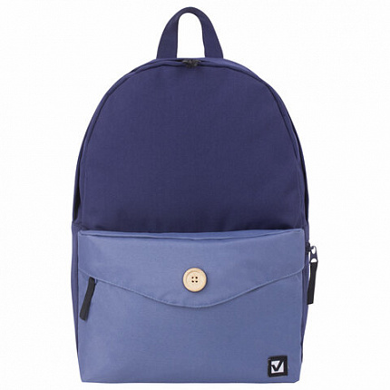 Рюкзак BRAUBERG SYDNEY универсальный, карман с пуговицей, сине-голубой, 38х27х12 см, 228838