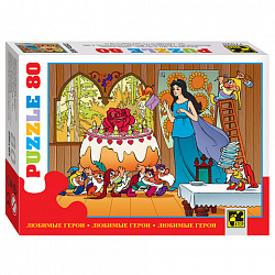 Пазл картонный 80 элементов, Любимые герои, АССОРТИ, поле 23х16,5 см, STEP PUZZLE