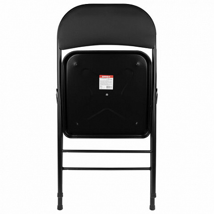 Стул складной BRABIX "Golf Plus CF-003 Комфорт", черный каркас, кожзам черный, 531566