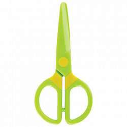 Ножницы ЮНЛАНДИЯ "МУЛЬТЯШКИ", 125 мм, с безопасными пластиковыми лезвиями, зеленые, 236983