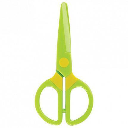 Ножницы ЮНЛАНДИЯ "МУЛЬТЯШКИ", 125 мм, с безопасными пластиковыми лезвиями, зеленые, 236983