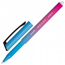 Ручка стираемая гелевая BRAUBERG "Grade", СИНЯЯ, 3 сменных стержня, узел 0,7 мм, линия письма 0,5 мм, 144209