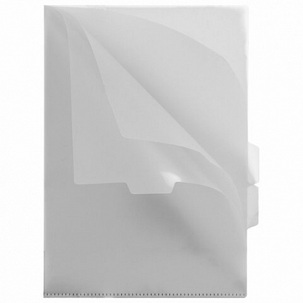 Папка-уголок 3 отделения жесткая А4 BRAUBERG SPECIAL, прозрачная, 0,15 мм, 273062