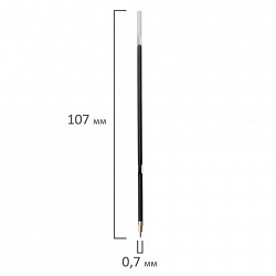 Стержень шариковый масляный BRAUBERG, 107 мм, СИНИЙ, с ушками, игольчатый узел 0,7 мм, линия письма 0,35 мм, 170291