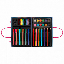 Набор ЮНОГО ХУДОЖНИКА "ПРИНЦЕССА" для рисования и творчества в кейсе ЮНЛАНДИЯ, 75 предметов, 665673