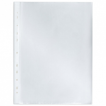 Папки-файлы перфорированные А4 BRAUBERG "МАТОВЫЕ EXTRA 600", КОМПЛЕКТ 100 шт., ПЛОТНЫЕ, 60 мкм, 229664