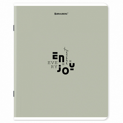 Тетрадь А5, 48 л., BRAUBERG, скоба, клетка, матовая ламинация, "Однотонный_Пастель_2", (микс в спайке), 405336