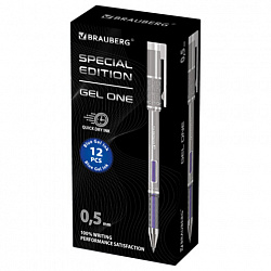 Ручка гелевая BRAUBERG "GEL ONE", СИНЯЯ, стандартный узел 0,5 мм, линия письма 0,35 мм, 144036