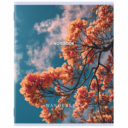 Тетрадь А5, 48 л., STAFF, скоба, клетка, офсет №2 ЭКОНОМ, обложка картон, ФЛОРА, 405626