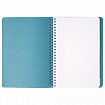 Бизнес-тетрадь на гребне А5 148x218 мм, BRAUBERG "Office PRO", под кожу, клетка, 80 л., бирюзовая, 111043