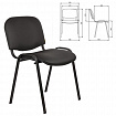 Стул для персонала и посетителей "ИЗО", черный каркас, кожзаменитель черный, Z-11